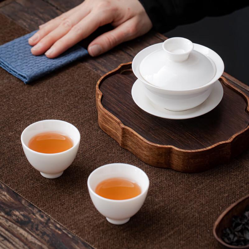 Dehua White Porcelain Sancai Gaiwan Tea Set