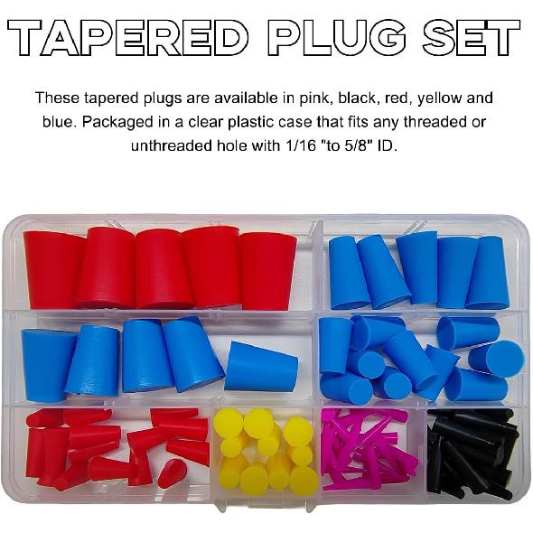 100 PCS Silicone Tapered Plug Kit, High Temp Resistant Silicone Stoppers Assortment Kits, Protecting Hole Plugs During Spraying, Coating, Painting,