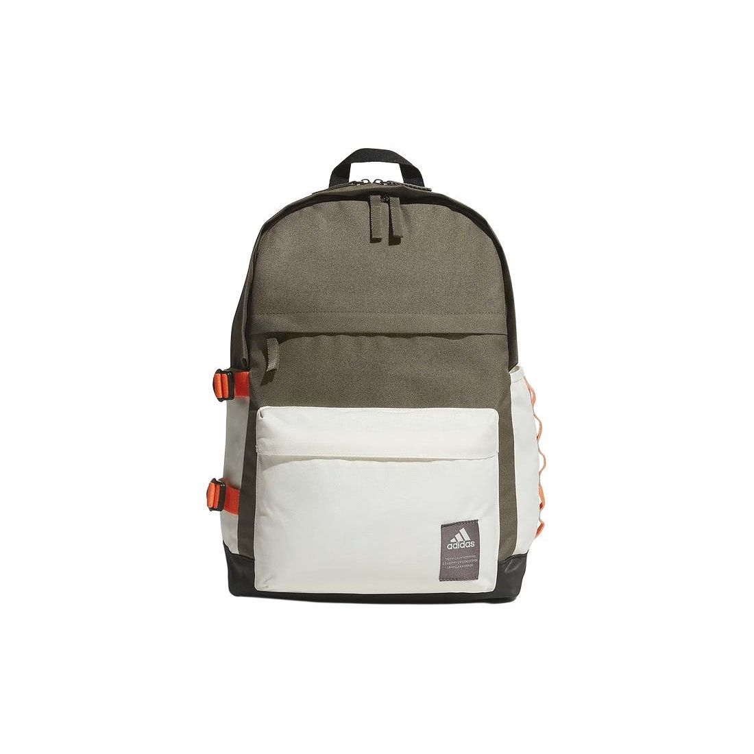 Adidas Logo Zipper Closure Recycled Polyester Backpack Medium Unisex Backpacks Green JF6558 Green,Medium