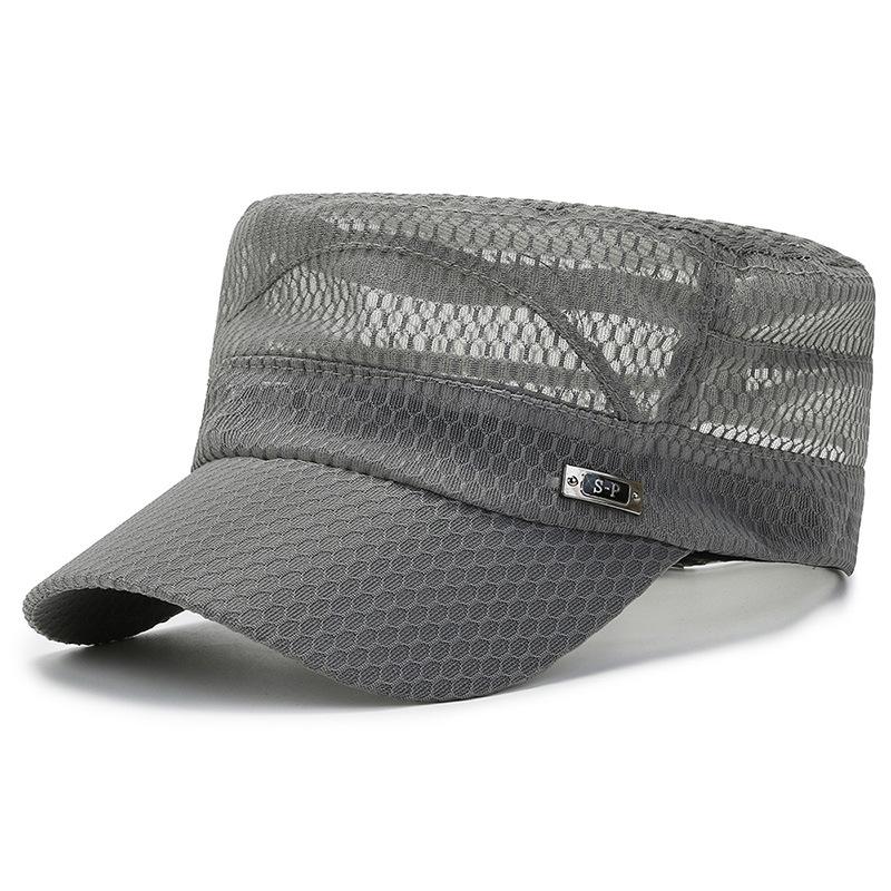 

Sp Embroidery Letters Summer Hat Breathable Middle Aged Elderly Sports Outdoor світло-сірий колір