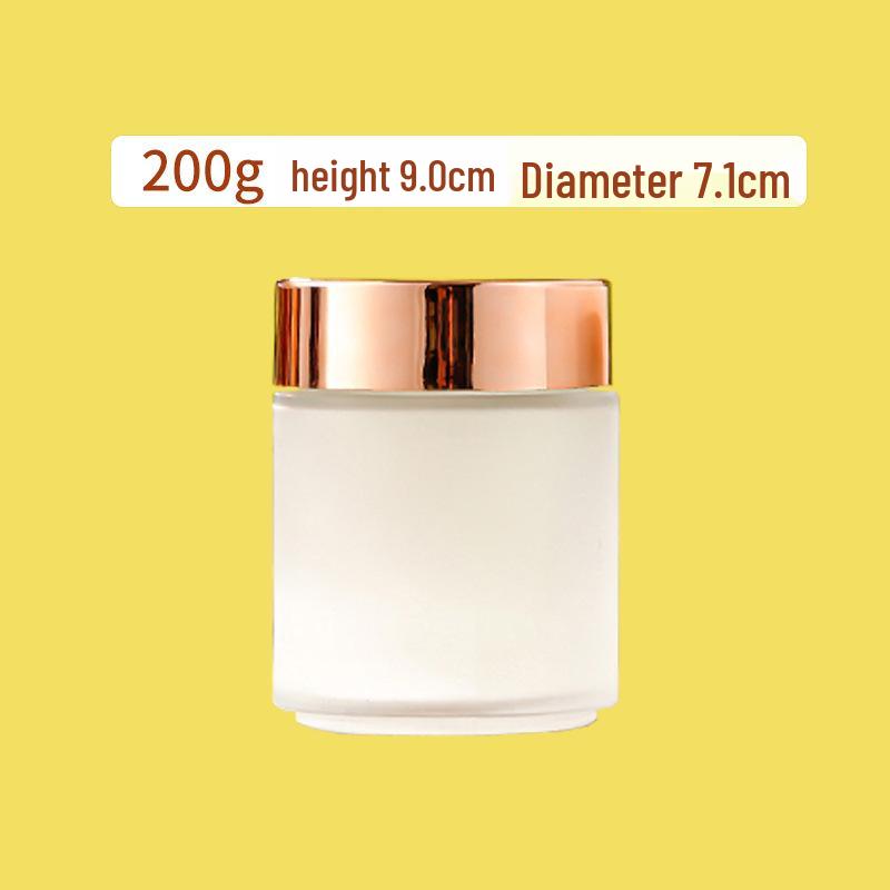 High-Quality Frosted Glass Eye Cream Jar, 200g - Light-Blocking, Sealed and Travel-Friendly