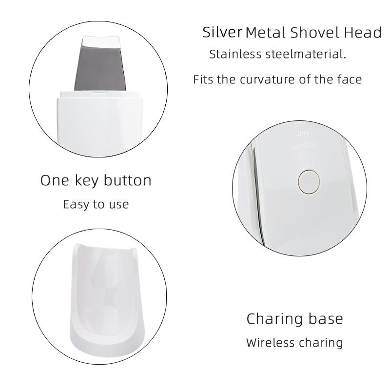 Ultrasonic Skin Scrubber Vibration Face Spatula Blackhead Remover Shovel Clean Cavitation Peeling Facial Lifting Skin Care LESEN