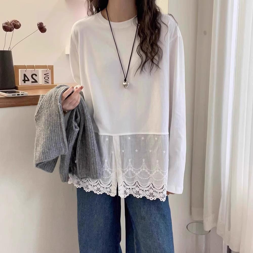 2024 Ribbed Velvet Long Sleeve T-Shirt - Korean Style Women's Spring/Autumn Top