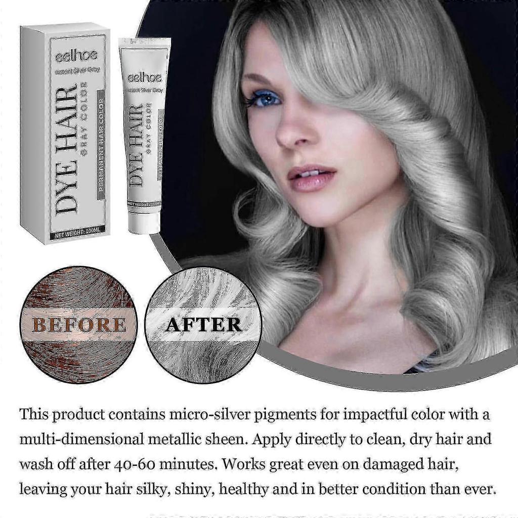 Eelhoe 100ml Grey Hair Colour Cream - Natural Coverage for UK Styling -8279957281714