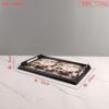 Square Handheld Metal Tray, Splashed Ink Art Leather Decorative Aromatherapy Storage Tray, Organizer, Living Room Decoration
