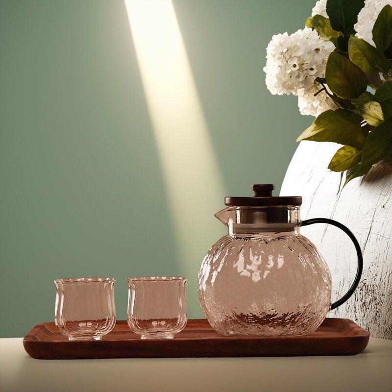 Andyte Bark Pattern Glass Pitcher Set