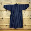 [momoten] [Amazon Exclusive Brand] Original Mizuyagi Kimono (Workwear, Samue, Haori, Bathrobe, Apron) Black Stripes, 120cm Long