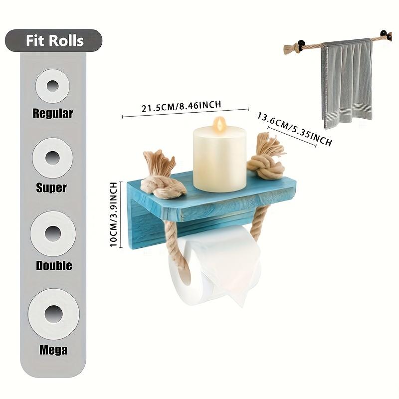 Sea/beach Toilet Paper Holder, Beach Bathroom Decoration and Accessories, Creative Wooden Toilet Paper Holder with Holder, Safety Angle,