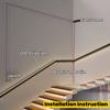 1m/2m Stair Handrail LED Aluminum Profile Wall Mounted Up Down Channel Diffuser Staircase Corridor Decor Linear Bar Strip Lights