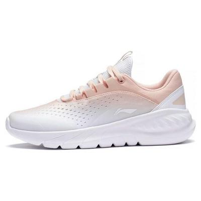 Li Ning Eazgo Langlebige Atmungsaktive Low Top Laufschuhe Damen Sneaker Weiß Rosa ARST036-4