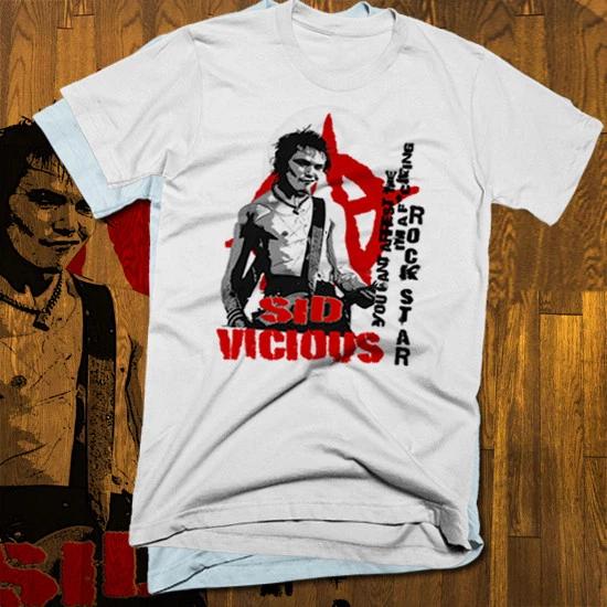 Sid Vicious T-shirt, British punk, rock music, anarchy, mugshot, Sex Pistols new 3XL