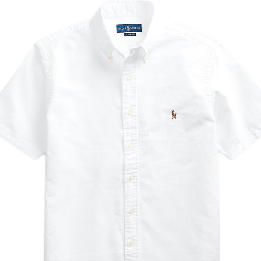 Polo Ralph Lauren Solid Color Polo Collar Button Logo Short Sleeve Shirt Men Shirts White 710794942-001