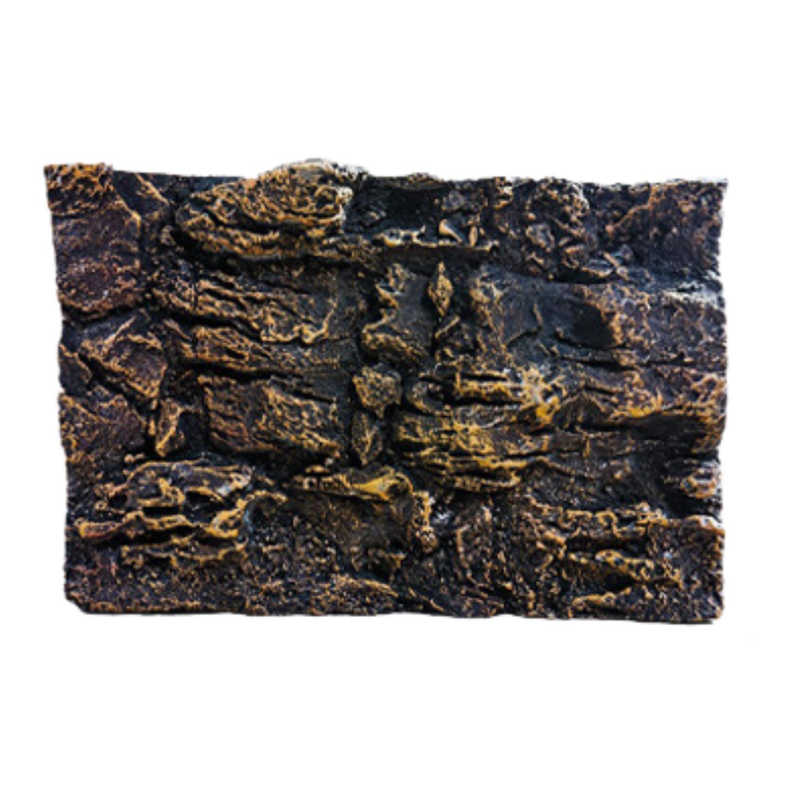3D Rock Aquarium Background Replacement Decoration,Photography Rocky Terrarium Background Simulation Rock for Snake Gecko Lizard