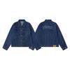 Corteiz Devil Island Letter Denim Jacket Unisex Casual Oversized Hoodie-Free Streetwear Outerwear Men Women