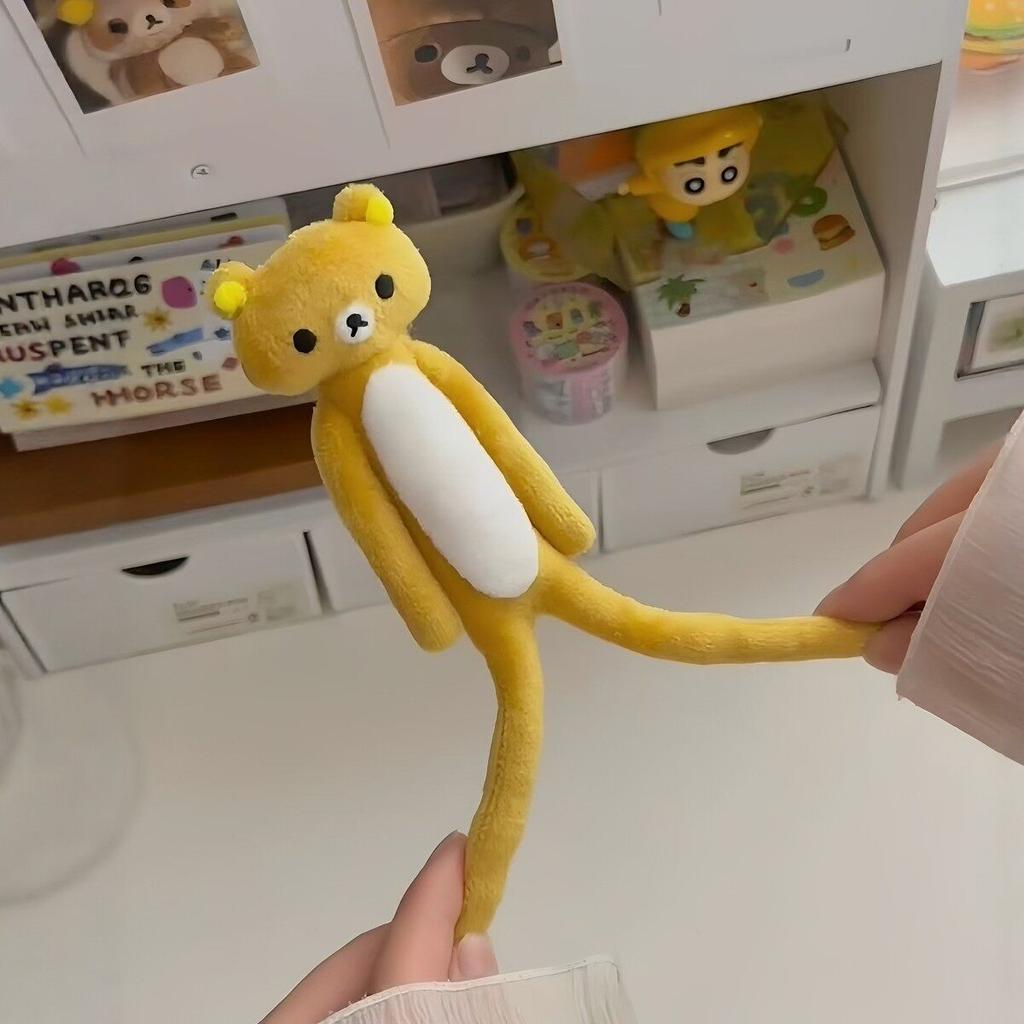 Hot Long Leg Rilakkuma Cartoon Toy Soft Stuffed Doll Bag Pendant Keychain Cute Gift ForWomen Bag Decoration Home Ornament Gifts