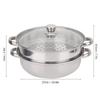 Stainless Steel Double Boiler Steamer with Handles, Soup Steamer Pot for Home Kitchen