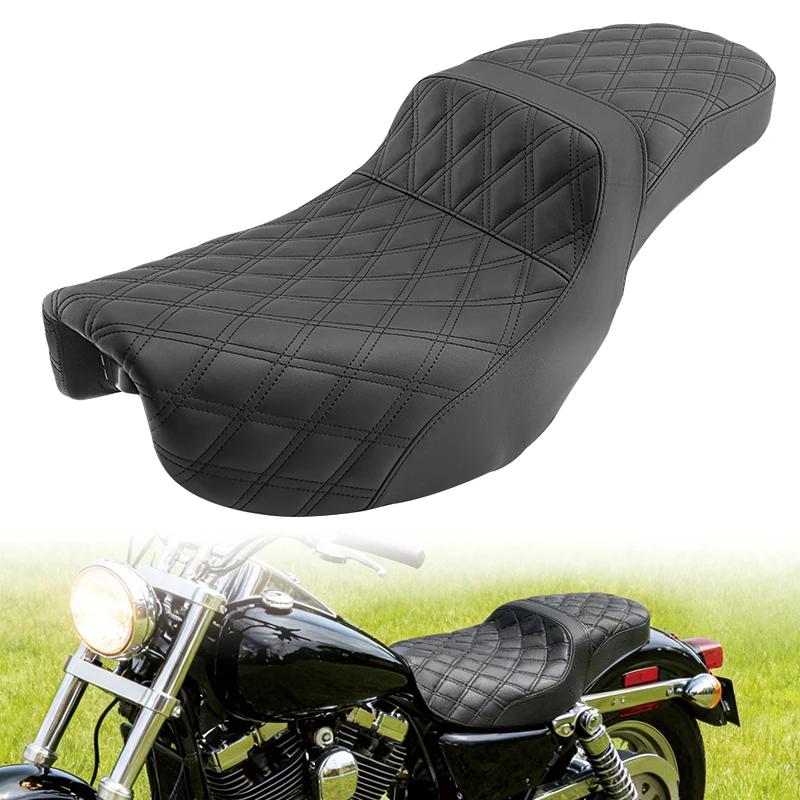 

Сиденье водителя и пассажира мотоцикла Two-Up, подушка сиденья из искусственной кожи для Harley Dyna Super Glide Low Rider Street Bob FXDB 2006-2017