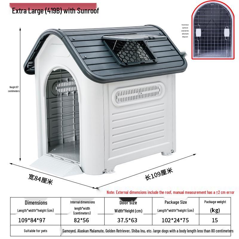 All-Season Waterproof Outdoor Dog House for Small To Large Dogs