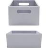 Boite de rangement en bois - Coffret en bois - Gris - 30 x 20 x 13 cm - Poignées incluses