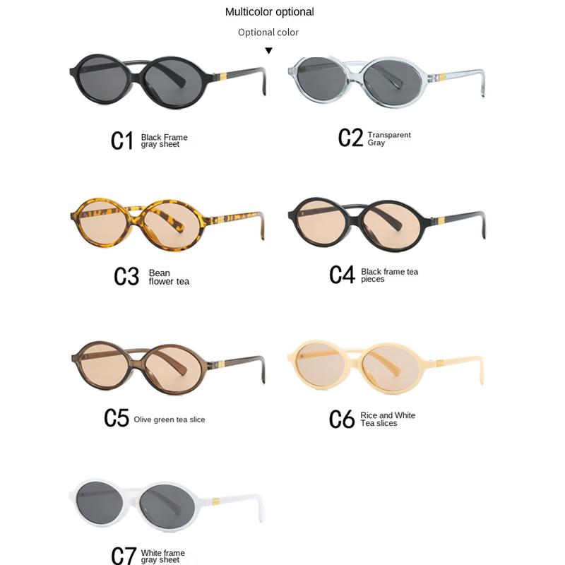 2PACK Sexy Small Oval Sunglasses for Women  Brand Designer Fashion Luxury Shades UV400 Black Eyewear Men Vintage Sun Glasses