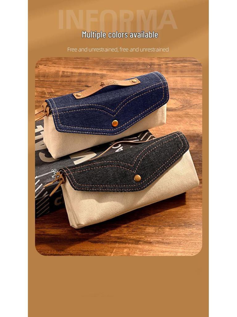 Chic Denim Pencil Case: 2025 Design for Middle School Girls - Large Capacity, Unique Stationery Box