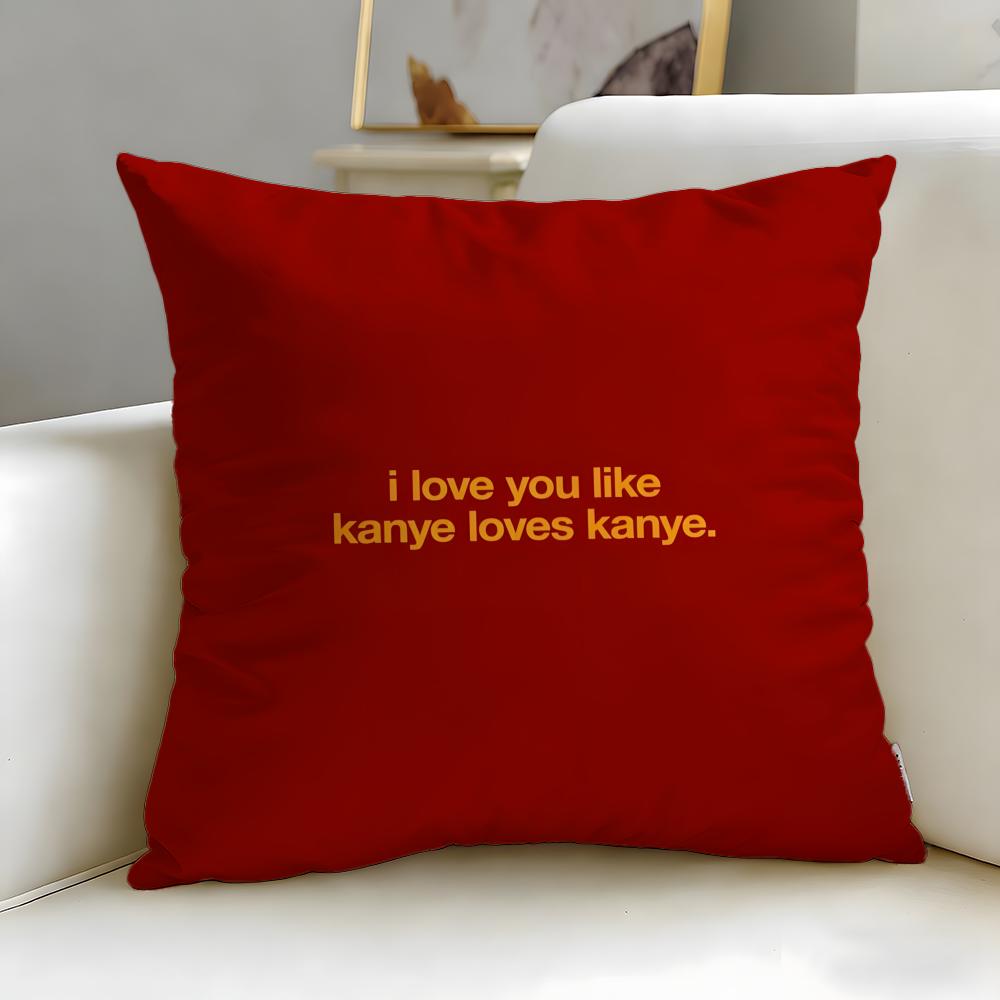 popular rapper Kanye Omari West Cushion Cover Soft EasyWash Pillow Case Versatile for Couch Bed Travel and Office