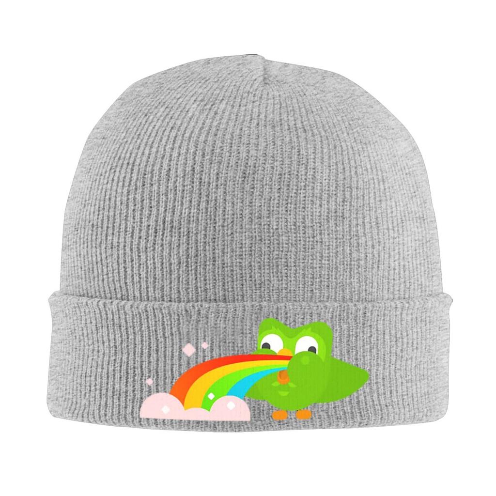 Duolingo Owl Duo Warm Knitted Cap Winter Knit Bonnet Hat Skullies Beanies Hip Hop Caps for Unisex