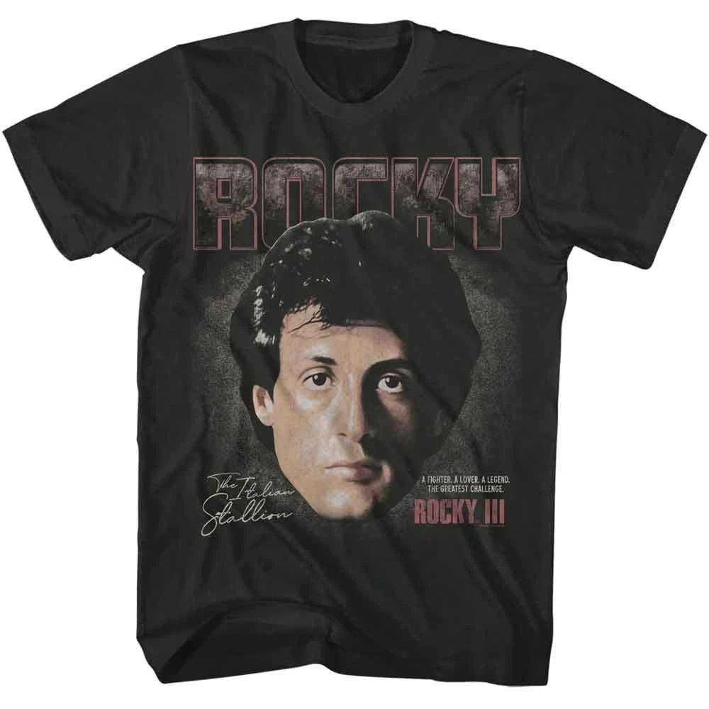 Rocky - Head - Officially Licensed - Gray Solid Front Print Short Sleeve T 140