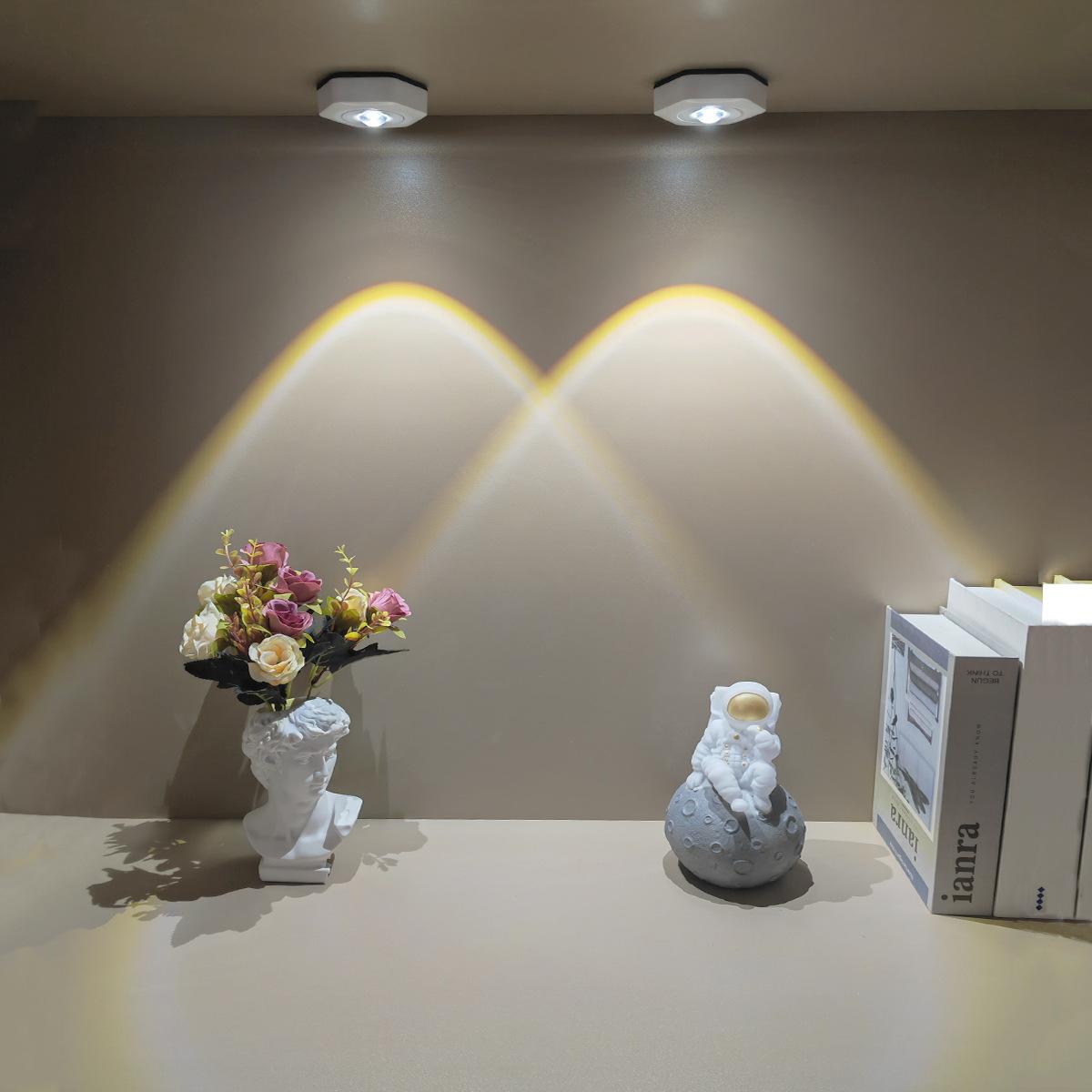 

1 шт. Креативный белый шестиугольный кошачий глаз, проекция заката, настенный светильник, светодиодный сенсорный шкафчик, функциональный декоративный свет