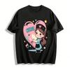 Cute Nurse Heart Print Top Adorable Medical Themed Casual Shirt Pure Cotton T-shirt