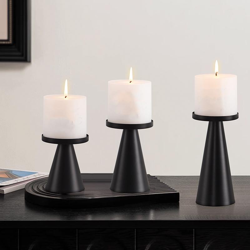 Nordic Metal Candle Holders 3pcs Valentine's Day Wedding Candle Holder Desktop Decoration Christmas Room Decoration Reusable