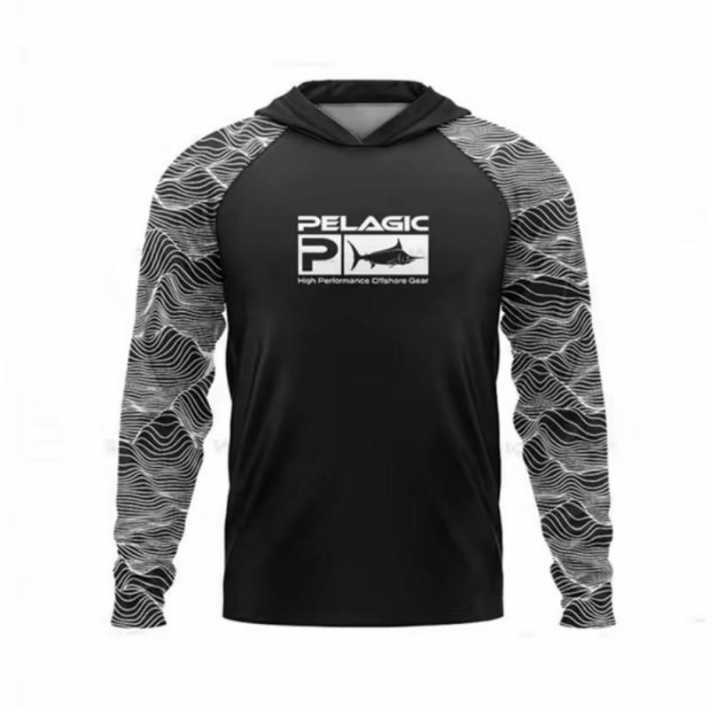 Men s PELAGIC Long-sleeved Hooded Fishing Suit With UV Sun Protection UPF50 + Luya XXS