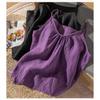 Summer Camisole Women's Cotton and Linen Solid Color Retro Thin Loose Short Top