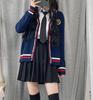 Women's Thickened JK Cardigan Sweater - Autumn/Winter Japanese College Style Embroidered Long Sleeve Knitwear