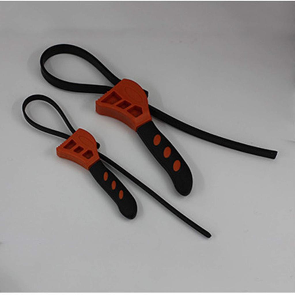 SHUBIAO Rubber Belt Wrench, Multifunctional Rubber Belt Wrench Adjustable Spanner Bottle Opener Filter Wrench Car Repair Tool