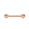 14G Stainless Steel Frosted Diamond-Set Rose Gold Nipple Ring & Tongue Piercing Jewelry