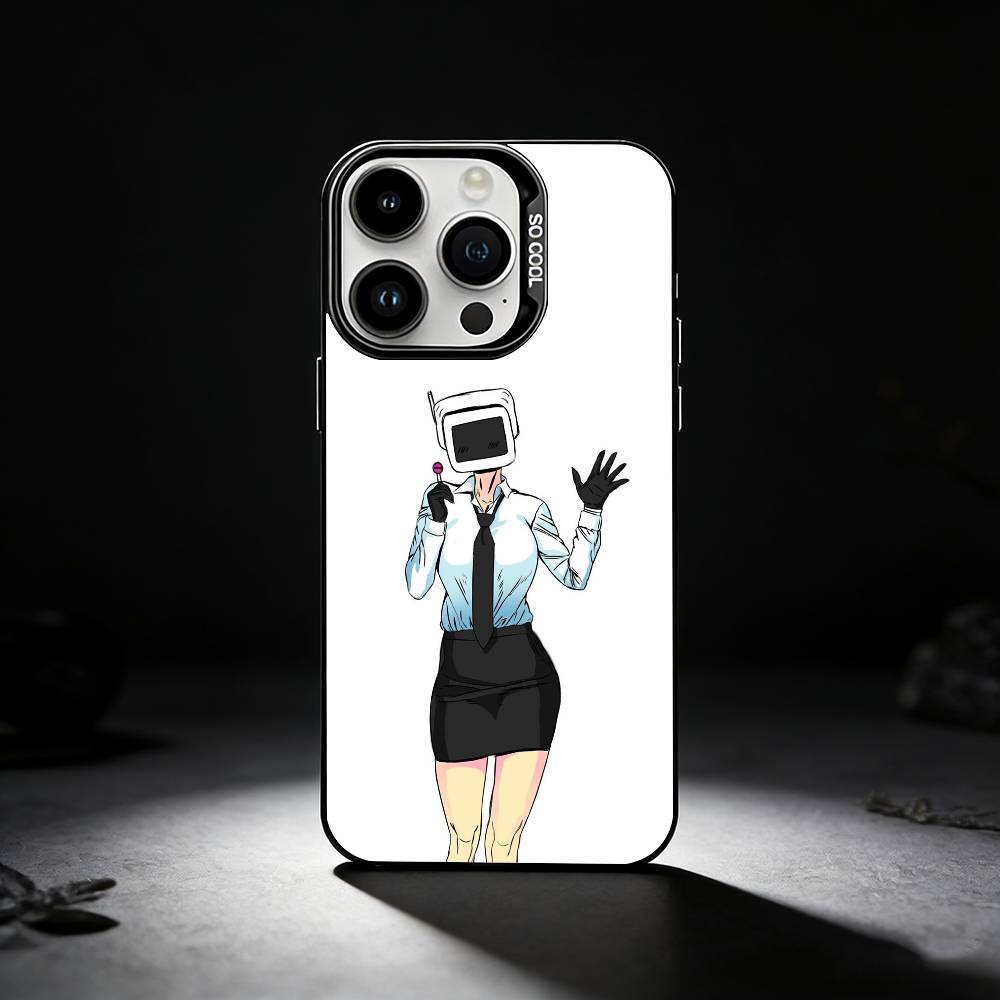 C-Cartoon S-Skibidi Toilet Phone Case For iPhone 17,16,15,14,13,12,11 Plus,Pro Max,XS,Colored silver phone case