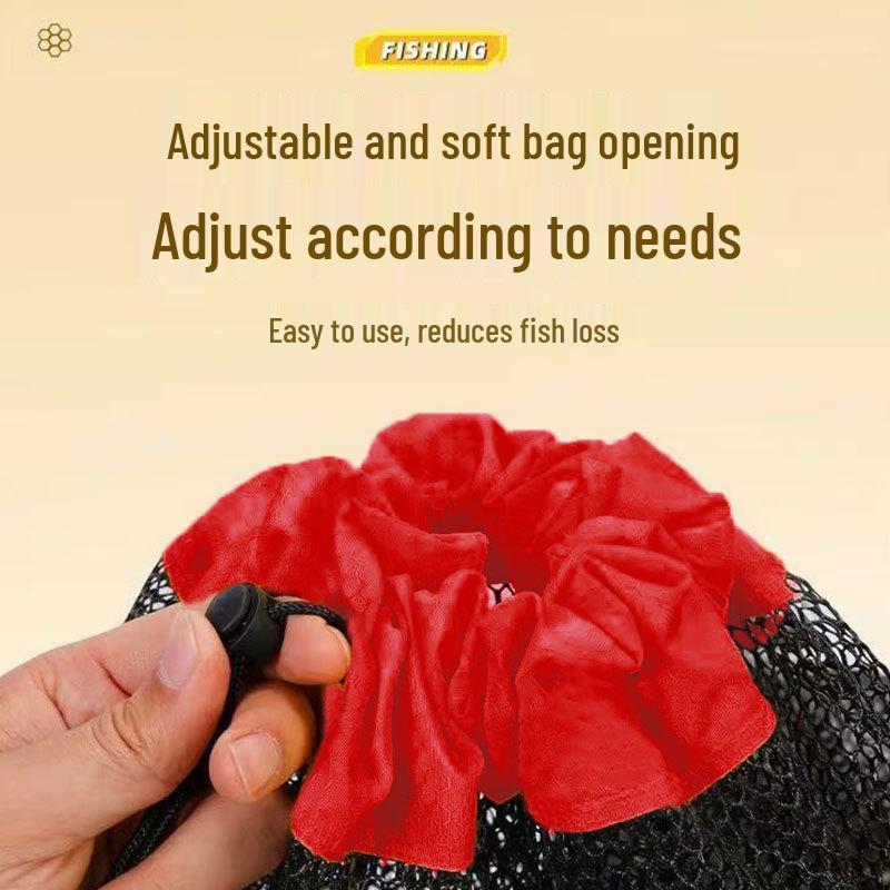 Portable Fish Protection Net Bag, Encrypted Mesh, Oxford Cloth, Drawstring, Sealed Edge, Mini Size for Wild Fishing Corn Wheat Use.