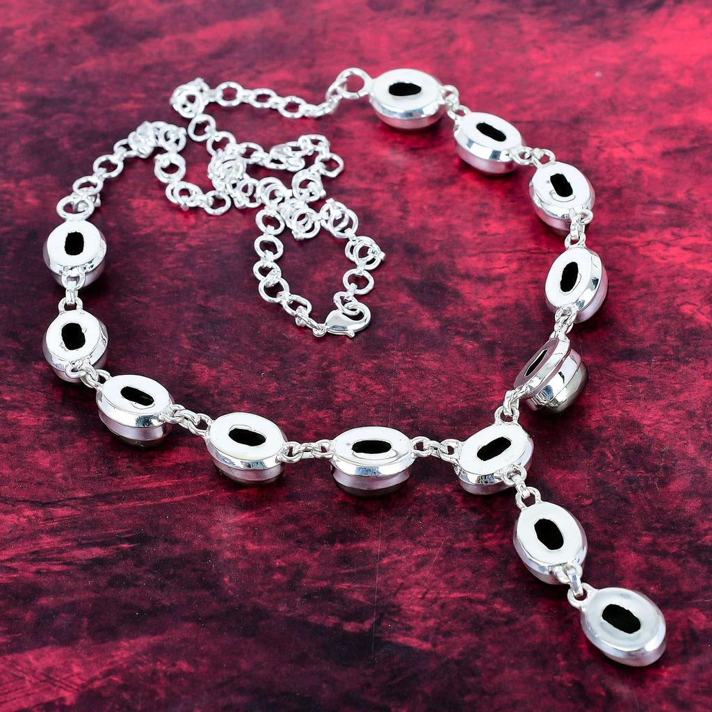 Golden Pyrite Handmade Gemstone Necklace, 925 Solid Sterling Silver Necklace Antique Jewelry, For Engagement Gift