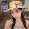 Vacation Style French Literary Straw Hat Children Summer Pastoral Small Fragrance Bow Sun Protection Hat Shade Beach Hat