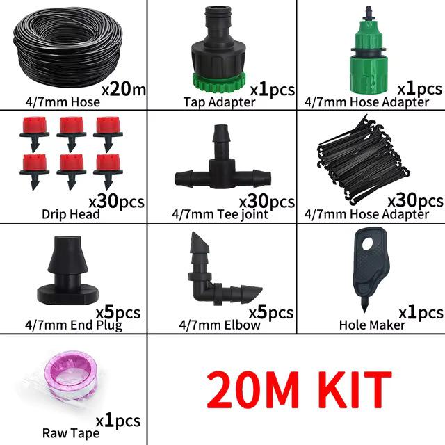 Adjustable 8-Hole DIY Drip Irrigation Kit for Gardens & Balconies