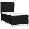 3128487 vidaXL Lit à sommier tapissier avec matelas Noir 90x190 cm Tissu