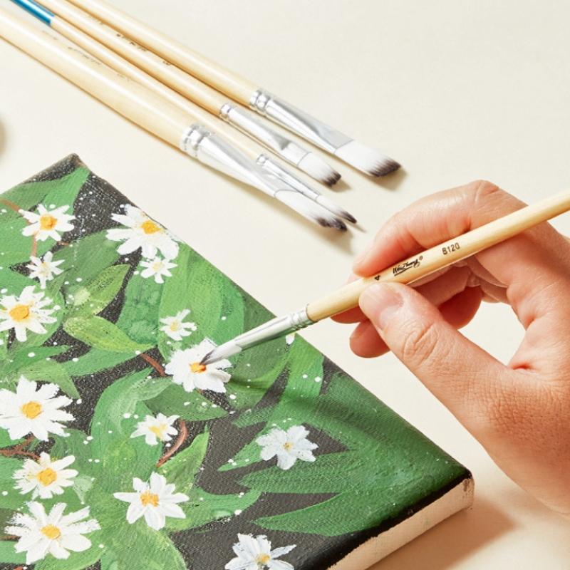 

9Pcs Beginner Brush Set Nylon Hair For Canvas Watercolor Acrylic Oil Painting Artist Painting Tools Art Supplies хаки