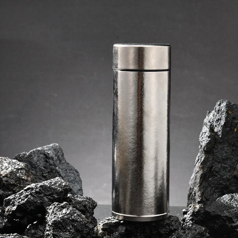 Pure Titanium High-Capacity Insulated Cup for Men and Women - Ice Flower Design