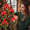 Durable Polyester Cabinet Ribbon Garland Realistic Berries Holiday Bow Ornament  Fireplace Mantel