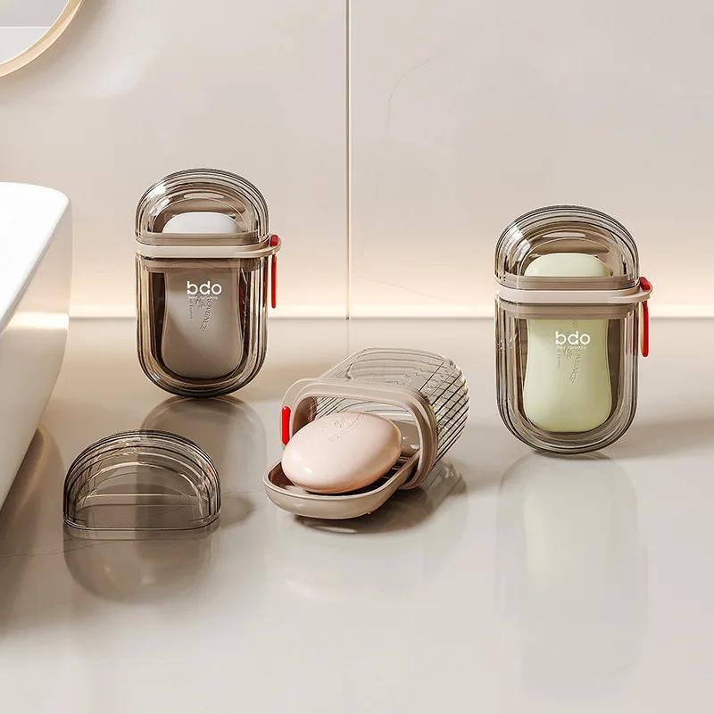 10Pcs Sealed Soap Box Double Layer Drainage Soap Shelf Transparent Travel Waterproof Bathroom Accessories Travel Soap Holder