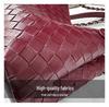 2026 Fashionable Woven Texture Bucket Handbag: High-End Chain Shoulder & Crossbody Versatile Commuter Bag