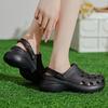Ladies' hole shoes, summer thick soled, height increasing, anti slip sports, beach sandals, outdoor garden shoes