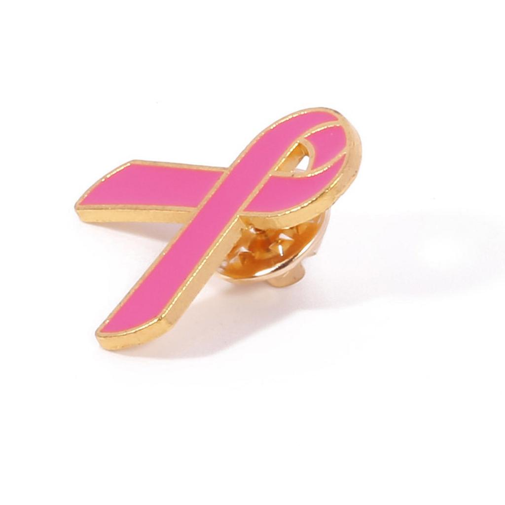 Set Of 10 Ribbon Lapel Pins Handmade Breast Cancers Awareness Badge Alloy Brooch for Students Employees and Volunteers