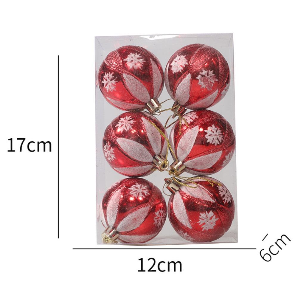 

6Pcs Durable Plastic Christmas Ball Set 10 Colors 6cm Xmas Ornament Ball Suspensable Christmas Tree Balls Storefront 1.5cm